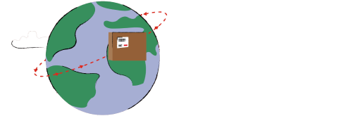 Parcel orbiting globe
