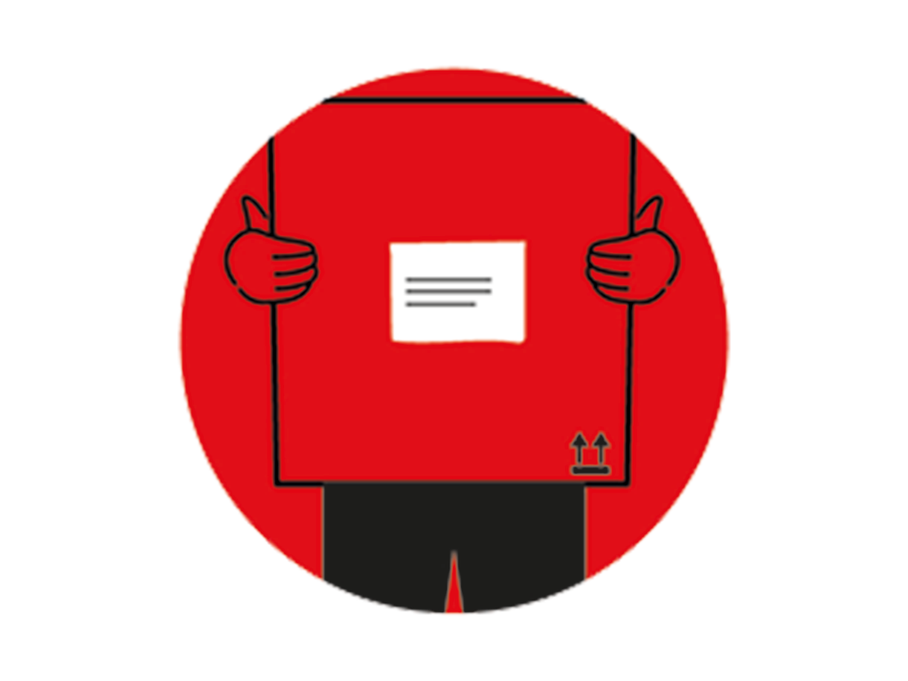 driver holding boxes illustration