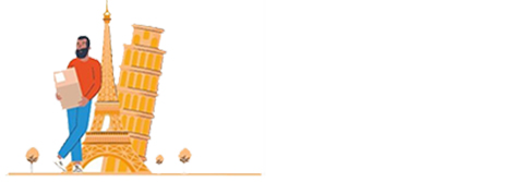 Man leaning on Pisa illustration