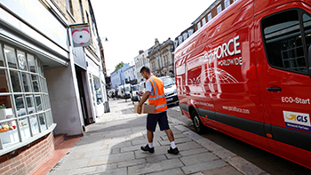 delivery postie with a van