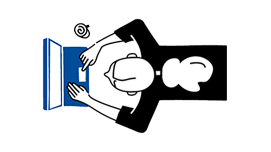 Woman with laptop illustration