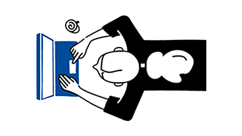 Woman with laptop illustration