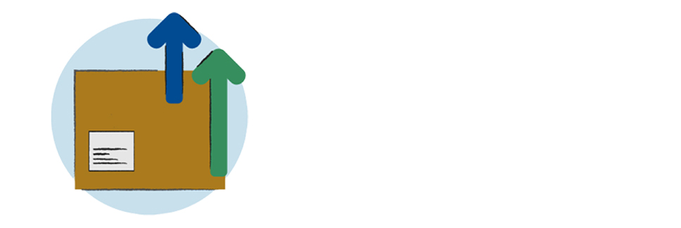 parcel upwards arrows illustration
