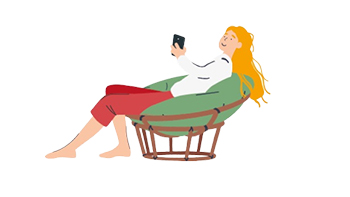woman on chair illustration