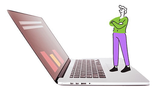 Man with laptop illustration
